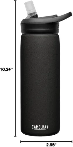 Vista 7 de CamelBak - Eddy+ - Botella de agua con aislante al vacío de acero inoxidable, 20 onzas, color negro