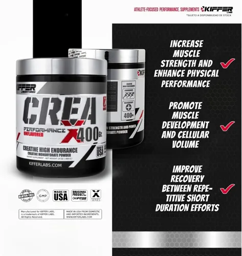 Vista 3 de Kiffer Labs CreaX - Monohidrato de creatina en polvo, 14.11 oz (80 porciones), creatina pura para el crecimiento muscular y la fuerza