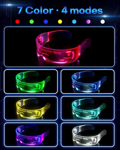 Vista 2 de Gafas de visera LED iluminadas, Alta tecnología+panal