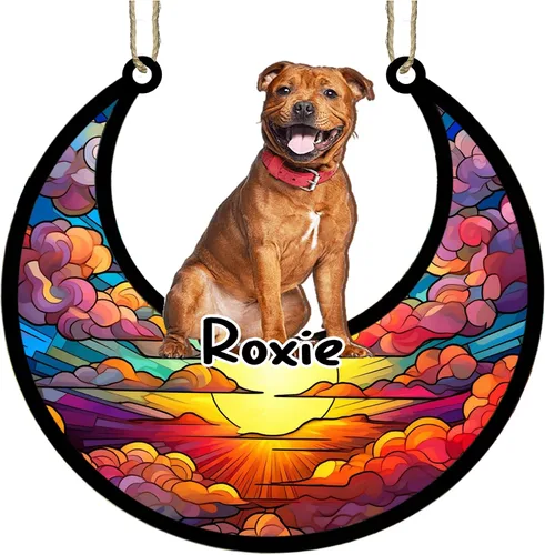 Vista 23 de LOVELYPOD Adorno de Navidad personalizado para perro pastor australiano, atrapasoles conmemorativo, adorno de Navidad de pastor australiano
