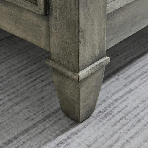 Vista 7 de LEEMTORIG KFZ-1318-AN - Mesa de centro de madera maciza de cristal con almacenamiento, mesa de centro de madera rústica para sala de estar