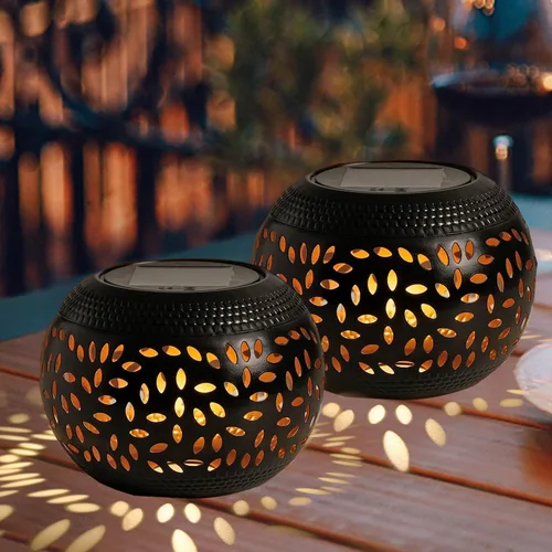 Vista 10 de Faroles solares de mesa impermeables para exteriores, lámpara LED de metal blanco, luz de mesa, lámpara decorativa para escritorio