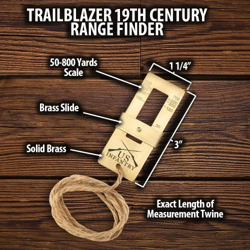 Vista 2 de Trailblazer - Telémetro del siglo XIX, reproducción auténtica, construcción de latón macizo, herramienta esencial para cazadores y exteriores