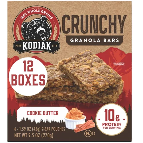 Vista 10 de Kodiak Cakes Barritas crujientes de granola Protien, chispas de chocolate, alto contenido de proteínas, 100% granos integrales, 12 cajas con 6