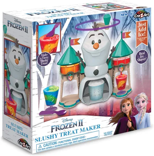 Vista 3 de Disney Frozen II Slushy Treat Maker incluye unidad de granizado, máquina de afeitar de hielo, moldes para cubitos de hielo, cubo de hielo, taza