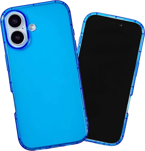 Vista 12 de SteepLab Neon Highlighter - Funda para iPhone 13, funda Grippy Jelly con bolsillos protectores de aire (azul celeste)