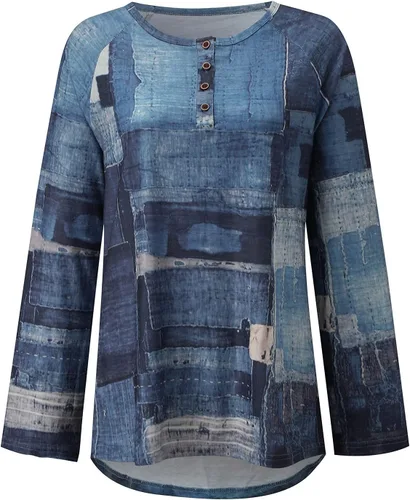 Vista 4 de Blusas casuales para mujer, sudaderas ligeras de manga larga para mujer, ajuste holgado, camisetas