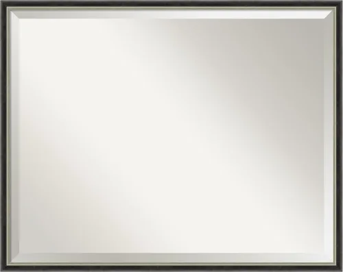 Vista 9 de Amanti Art Theo - Espejo de pared negro de 21 x 17 pulgadas, espejo rectangular estrecho de baño para decoración de pared de sala de estar, marco