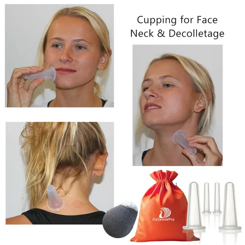 Vista 3 de Juego de ventosas faciales antienvejecimiento, masajeador facial. Levantamiento facial natural de DoSensePro. Mejora las arrugas de la piel