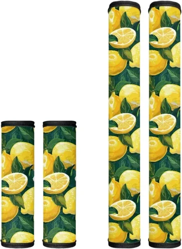 Vista 37 de Juego de 4 fundas protectoras de repuesto para manija de puerta de refrigerador con temática de té de la tarde para microondas, horno, refrigerador