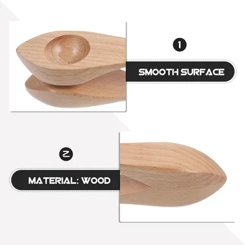 Vista 3 de GANAZONO Cucharas musicales de percusión tradicionales, instrumentos de percusión folclóricos de madera para sonido folclórico irlandés a