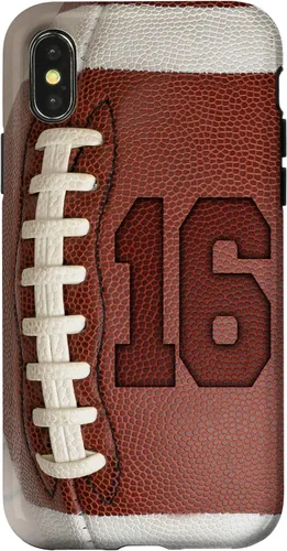 Vista 5 de iPhone 16 Football Fan #16 Jersey No 16 Football Lover Phone Case Gift Case