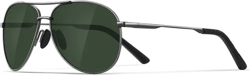 Vista 36 de Gafas de sol polarizadas aviador para hombre y mujer Marco A1-Negro Lente Gris