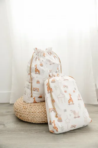 Vista 7 de Bolsas de regalo con cordón de recogida y nudo, 20 pulgadas, grandes, 12 pulgadas, pequeñas, lona de alta calidad, envoltura de tela reutilizable