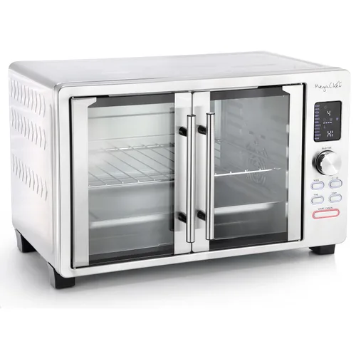 Vista 2 de MegaChef Horno Tostador Digital de Convección Multifunción de Puerta Francesa de 30 Cuartos con Juego de Rosticero y Ajustes Preestablecidos