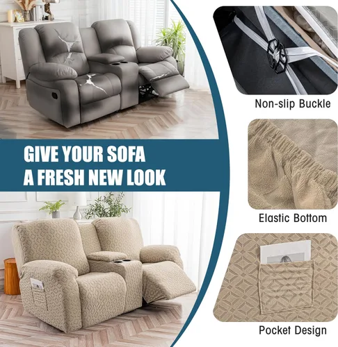 Vista 74 de Gennia Funda Impermeable para Silla Reclinable, Fundas Elásticas para Sofá Reclinable con Bolsillos, Fundas Lavables para Silla Reclinable Lazy Boy