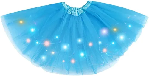Vista 33 de Faldas de tutú LED para mujer, falda de tul con capas para baile de ballet, faldas iluminadas para disfraz de fiesta