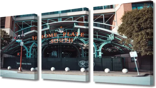 Vista 27 de TUMOVO American Major Baseball - Lienzo decorativo para pared, diseño de estadio de los Bravos, 3 piezas, arte de pared de Filadelfia, cuadros