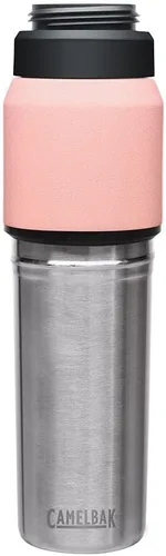 Vista 6 de CamelBak MultiBev - Botella de agua con aislamiento de acero inoxidable y taza de viaje Rosa Terracota/Rosa Camelia