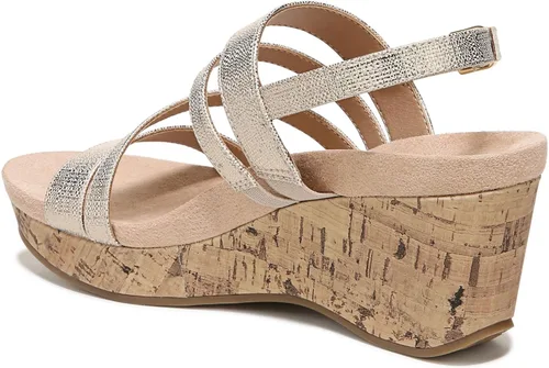 Vista 5 de LifeStride Sandalias de cuña con plataforma y tiras para mujer