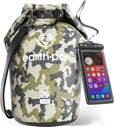 Vista 29 de Earth Pak Bolsa Seca Impermeable - Mochila Impermeable de Cierre Enrollable Superior Mantiene el Equipo Seco para Kayak con Funda Impermeable