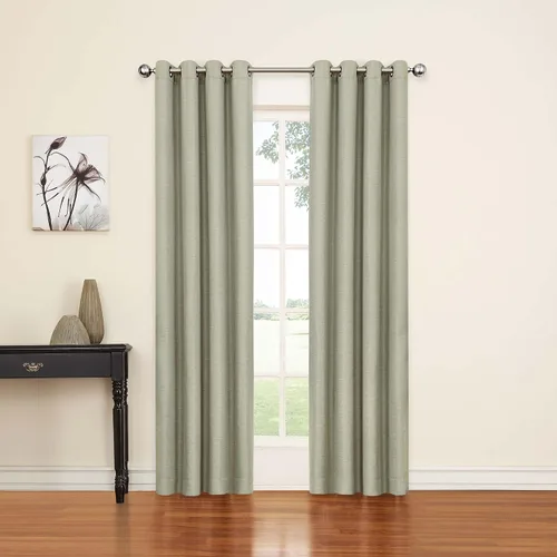 Vista 5 de Eclipse Luxor - Panel individual de cortinas de oscurecimiento con aislamiento térmico y ojales en la parte superior, para sala de estar, 52 x 108