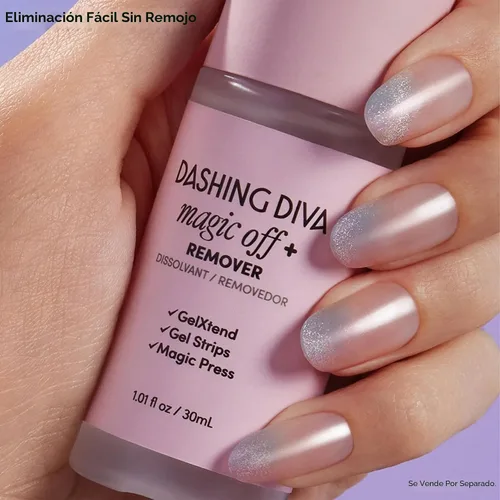 Vista 7 de Dashing Diva Flor Azul - Tiras de uñas de gel brillantes, sin rayos UV, resistentes al astillado, de larga duración, juego de manicura de 3 piezas