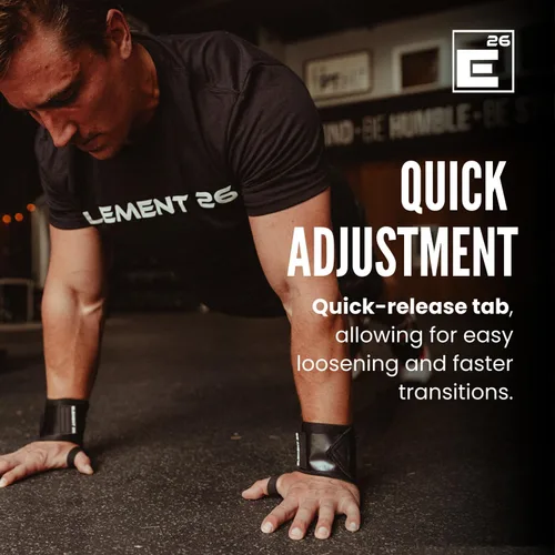 Vista 6 de Element 26 Muñequeras de levantamiento de pesas de 20 pulgadas con lazo para el pulgar, muñequeras para entrenamiento de fuerza y protección