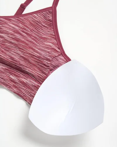 Vista 5 de Reebok Bralette sin costuras para mujer, ligero, suave, elástico, sin costuras, paquete de 2