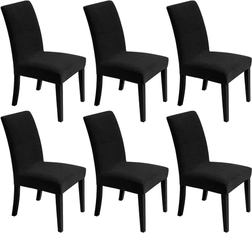 Vista 19 de Fundas para sillas de comedor, fundas elásticas para sillas de asiento decorativo, sin brazos, extraíbles, lavables, elásticas, universales
