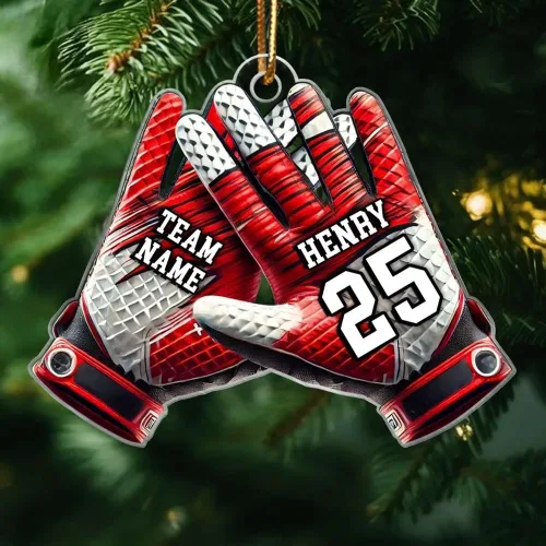 Vista 15 de Adorno de Navidad de fútbol americano personalizado, adorno de fútbol americano, adornos de Navidad de fútbol americano personalizados, adornos