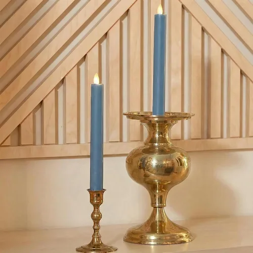 Vista 11 de Luminara Velas cónicas de color marfil parpadeantes sin llama, llama de luz LED cálida, 2 pilas AA, decoración para centros de mesa de comedor
