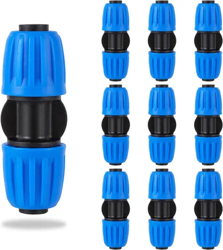 Vista 9 de 10 piezas de accesorios de riego por goteo de 90 grados con codo de 1/2 pulgada (1/2" ID x 0.640" DE), conectores de codo barbados de 90 grados