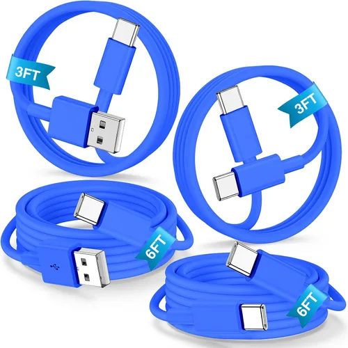 Vista 16 de Cabepow Cable USB tipo C [3 unidades de 1 pie] USB A tipo C de nailon trenzado de alta calidad de 1 pie de largo, de carga rápida para Samsung