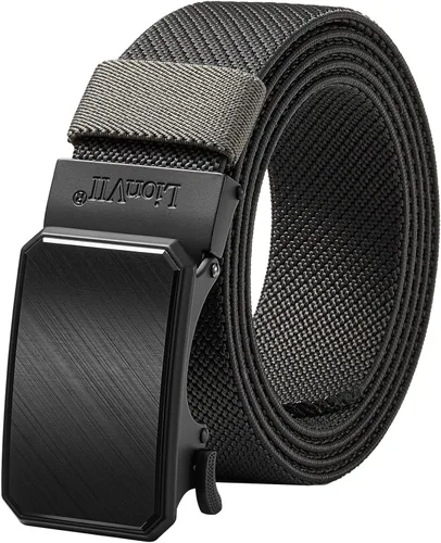 Vista 15 de LionVII Cinturón para hombre con trinquete elástico, cinturón elástico para el trabajo con hebilla automática para hombres, 1 3/8" ajustable