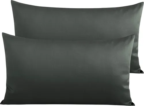 Vista 48 de NTBAY Fundas de Almohada de Algodón Egipcio Queen - Juego de 2, Fundas de Almohada de Algodón de 500 Hilos - Fundas de Almohada Suaves