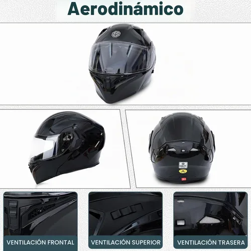 Vista 5 de Casco de motocicleta modular con Bluetooth UWILSEE, Casco integral abatible de cara completa con visera doble aprobado por DOT, con altavoces duales