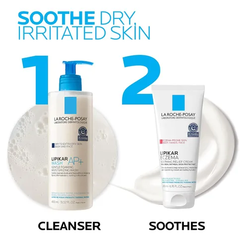 Vista 7 de La Roche-Posay Lipikar Crema Calmante de Alivio para Eccema, Loción Facial y Corporal Para Eccema y Piel Sensible y Seca, Hidratante con Avena