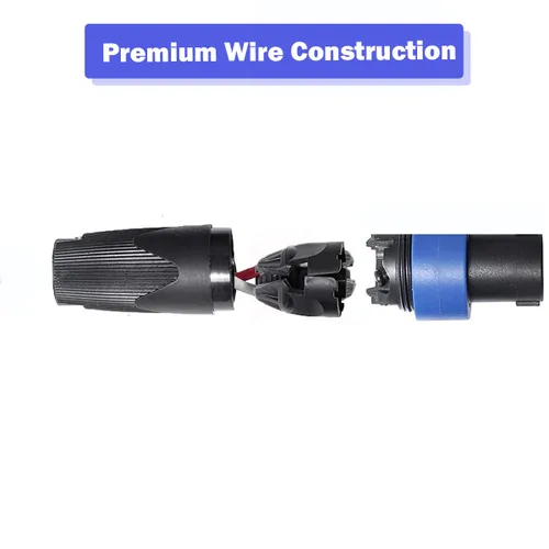 Vista 4 de Paquete de 2 cables Pro Speakon a Speakon de 15 pies, 12 AWG, 2 conductores de bloqueo giratorio