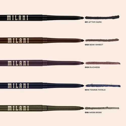 Vista 6 de Milani Delineador de ojos Stay Put After Dark (0.01 onzas), sin crueldad, autoafilable, con difuminador integrado, alinea y define los ojos