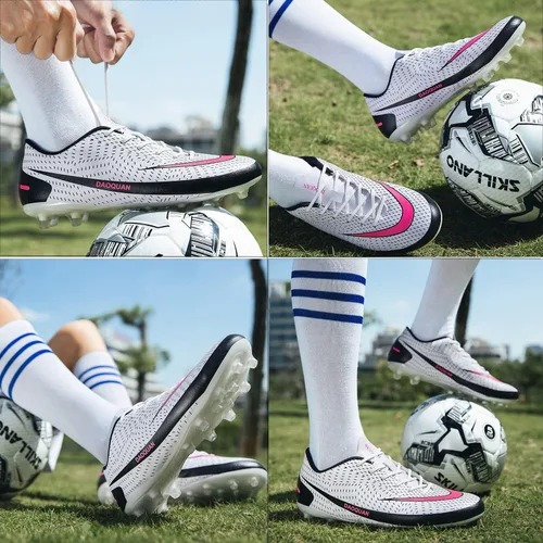 Vista 5 de HaloTeam Zapatos de fútbol para hombre tacos de fútbol de tierra firme para adultos atléticos al aire libre interior zapatos de entrenamiento