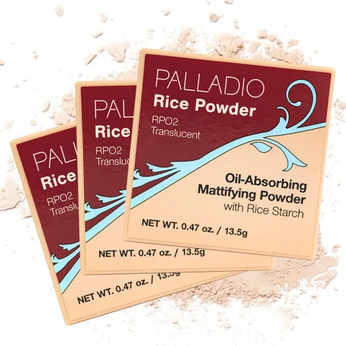 Vista 12 de Palladio, Polvo de arroz suelto que absorbe las hojas de aceite, aspecto y sensación suave, ayuda al maquillaje a durar más tiempo para un aspecto