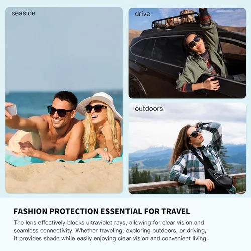 Vista 7 de Lentes inteligentes, gafas de sol Bluetooth, nuevas gafas inteligentes mejoradas para hombres/mujeres, altavoz de oído abierto, compatible