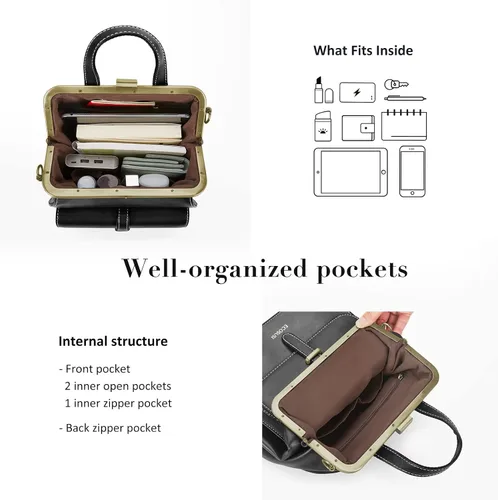 Vista 3 de ECOSUSI Mochila pequeña de piel sintética mini mochila de viaje casual para mujer
