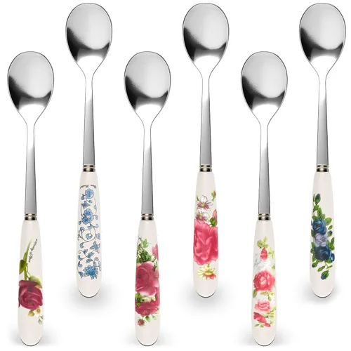 Vista 15 de 20 cucharadas pequeñas para botes – Mini cucharadas para dulces, 5.8 pulgadas de longitud de acero inoxidable pequeñas cucharas de alimentos