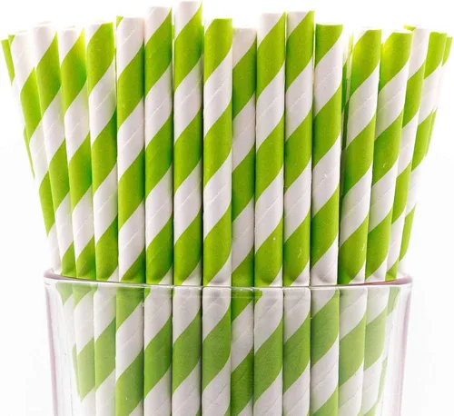 Vista 56 de Paquete de 300 pajitas de papel biodegradables de 4 capas de espirales azul cielo (compostables, no tóxicas, sin BPA)
