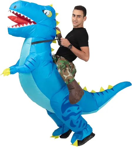 Vista 5 de Dinosaur Costume for Adults Inflatable Costume Adult Ride on Dinosaur Air Blow up Halloween Costume for Men and Women