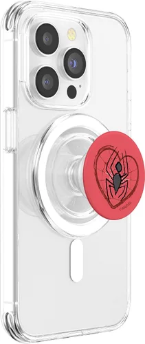 Vista 3 de Marvel PopSockets MagSafe PopGrip de corazón para el día de San Valentín de Spider-Man para iPhone