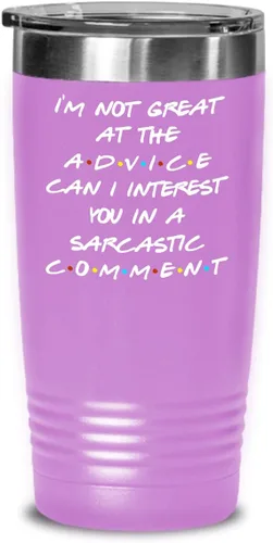 Vista 12 de Friends Theme Tumbler for Bestfriend or Coworker Im Not Great At The Advice Can I Interest You in a Sarcastic Comment 20 or 30oz Powder Coated