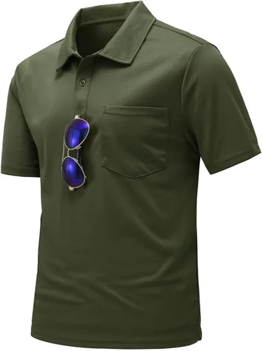 Vista 2 de Polo para hombre, de manga corta, con cuello y bolsillo